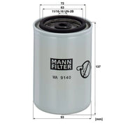 MANN-FILTER Coolant Filter Cartridge WA 9140