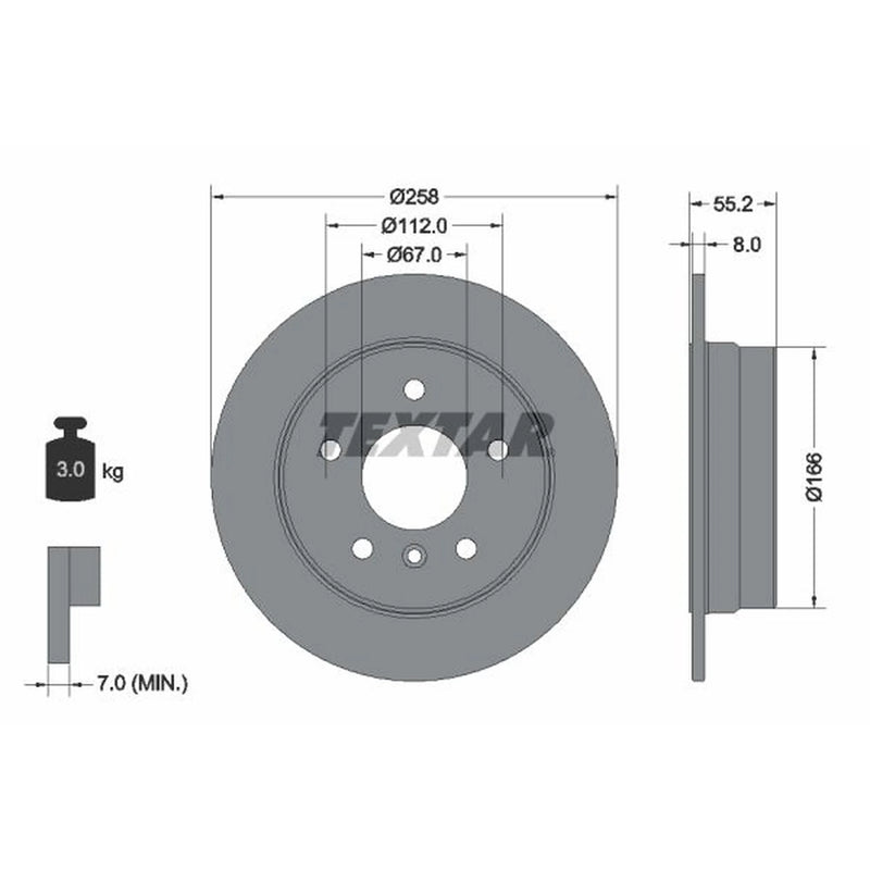 Textar 2 x Solid Rear Brake Discs 92099703-x2