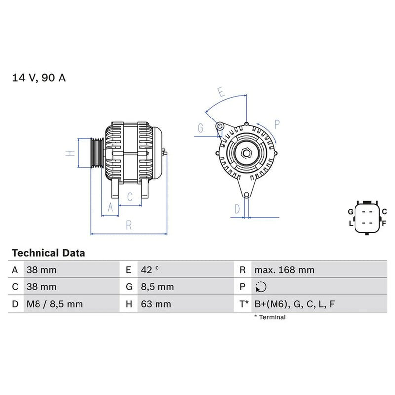 Bosch Car Alternator 12V 0 986 082 790