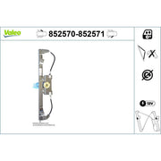 Valeo Electric Window Regulator Lifter Left Front 852570