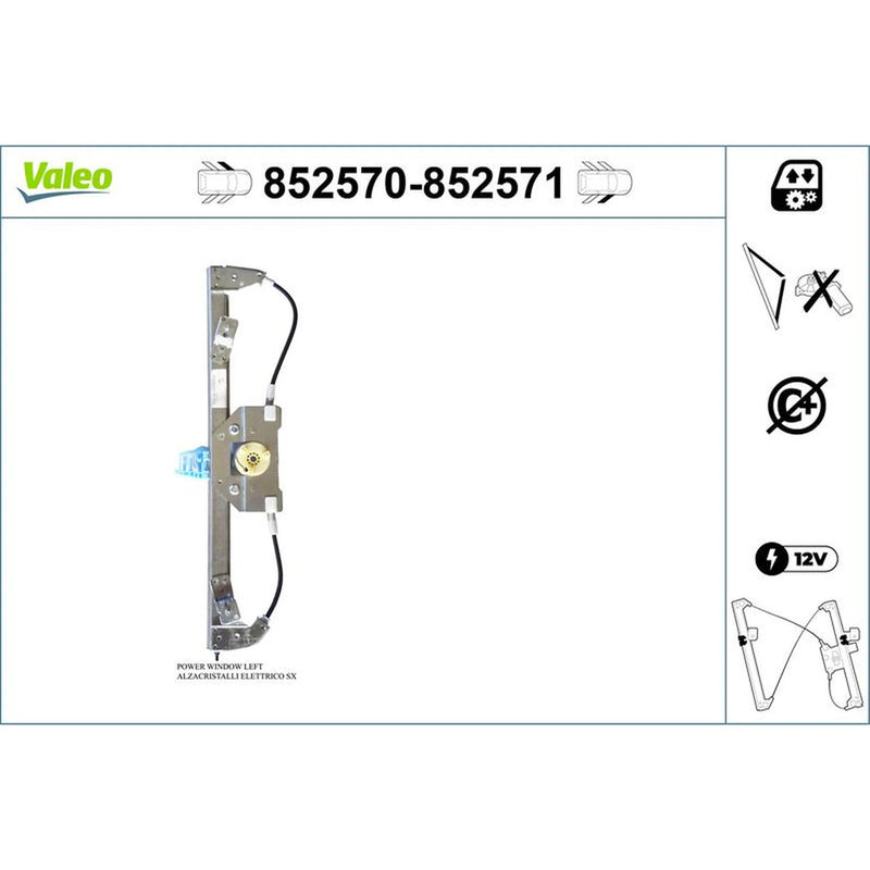 Valeo Electric Window Regulator Lifter Left Front 852570