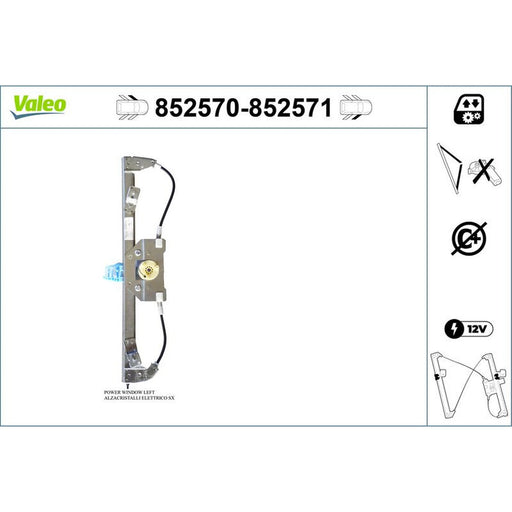 Valeo Electric Window Regulator Lifter Right Front 852571