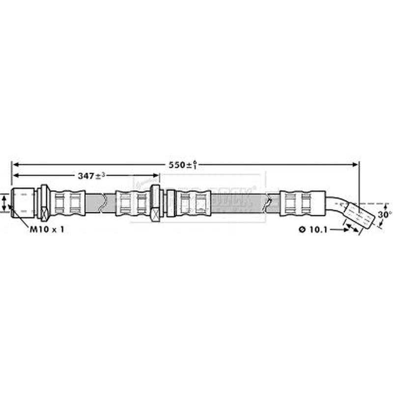 Borg & Beck Brake Hydraulic Hose Line Right BBH7194