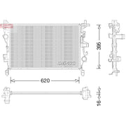 Denso Engine Radiator fits Fiat 500X 2014-2018 1.3 1.4 1.6