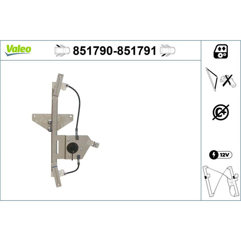 Valeo Electric Window Regulator Lifter Left Rear 851790