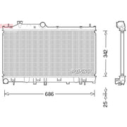 Denso Engine Radiator fits Subaru Forester 2013 on 2.0