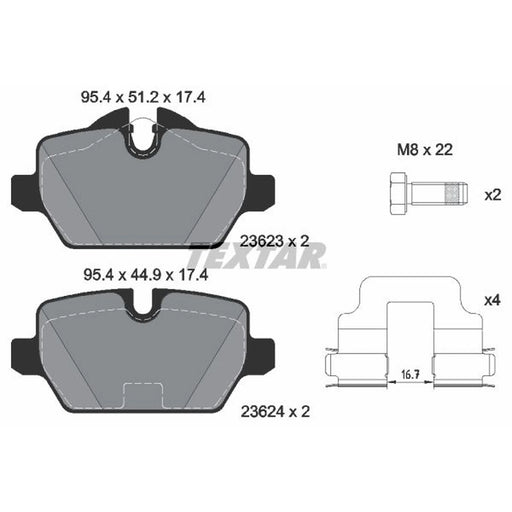 Textar Rear Brake Pad Set 2362303