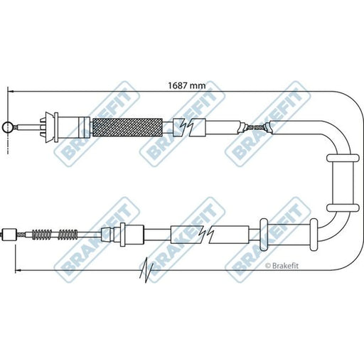 Apec Handbrake Cable Right Rear BBC3110