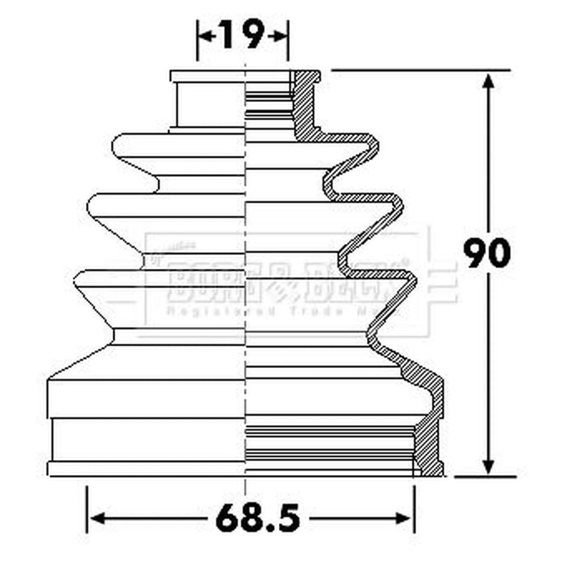 Borg & Beck Drive Shaft Bellow Kit transmission sided BCB6300