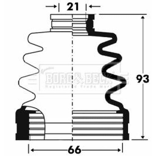 Borg & Beck Drive Shaft Bellow Kit transmission sided BCB2861