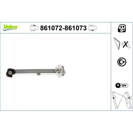 Valeo Electric Window Regulator Lifter Right Front 861073