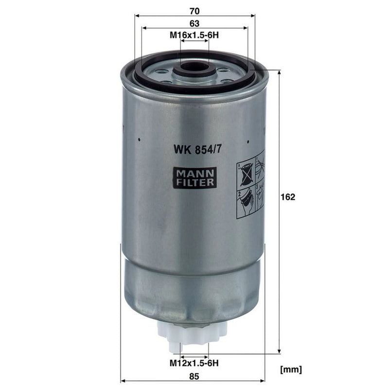 MANN-FILTER Fuel Filter Element WK 854/7