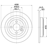 DON 2 x Solid Rear Brake Discs PCD15182-x2