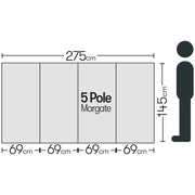 5 Pole Multicoloured Polythene Windbreak 1442 - Quest - Van Life Living