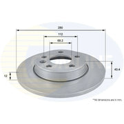 Comline 2 x Solid Rear Brake Discs ADC1426-x2