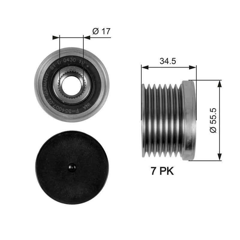 Gates Alternator Overrunning Freewheel Clutch OAP7084