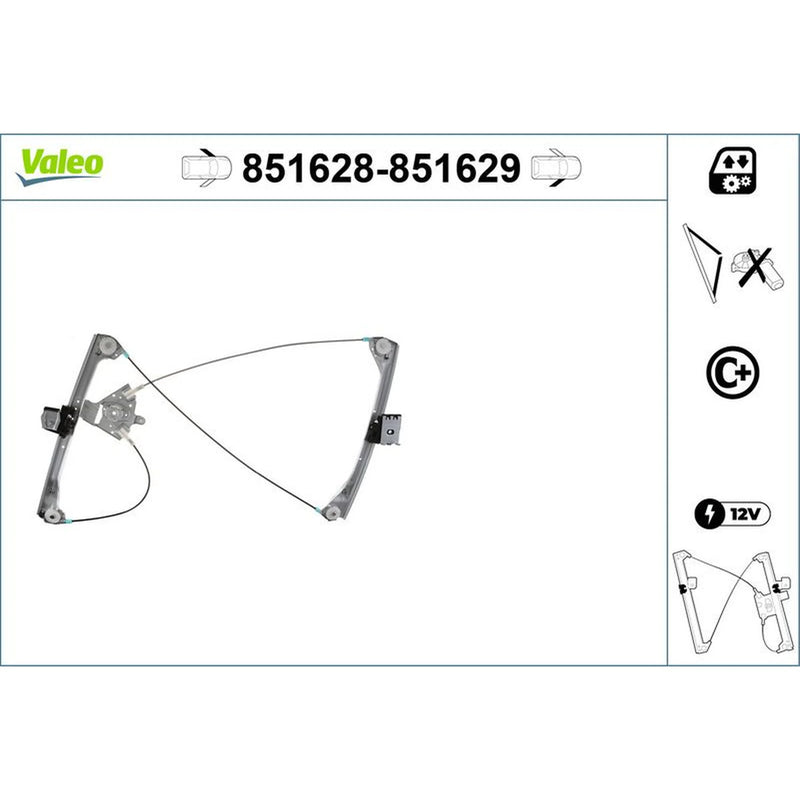 Valeo Electric Window Regulator Lifter Right Front 851629