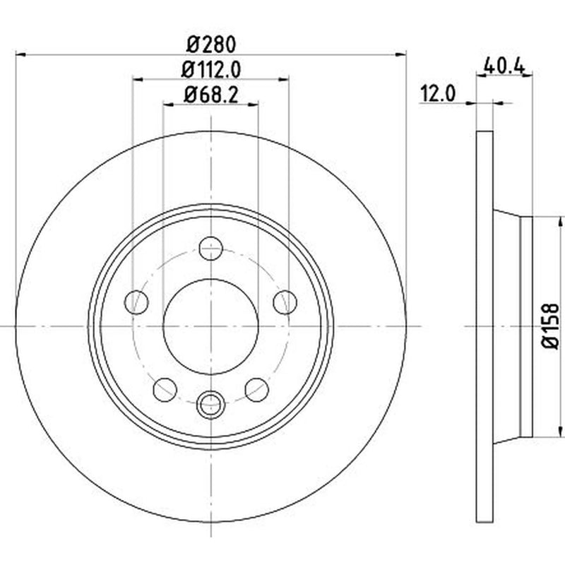 Mintex 2 x Solid Rear Brake Discs MDC1525-x2