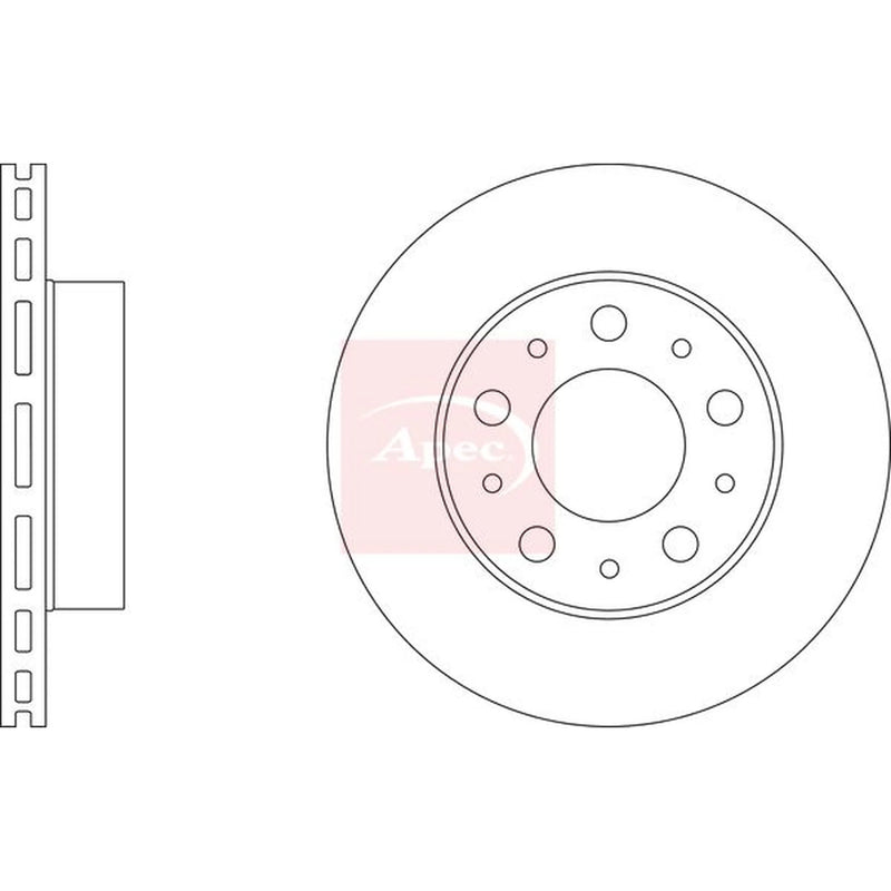 Apec 2 x Vented Front Brake Discs DSK2481-x2