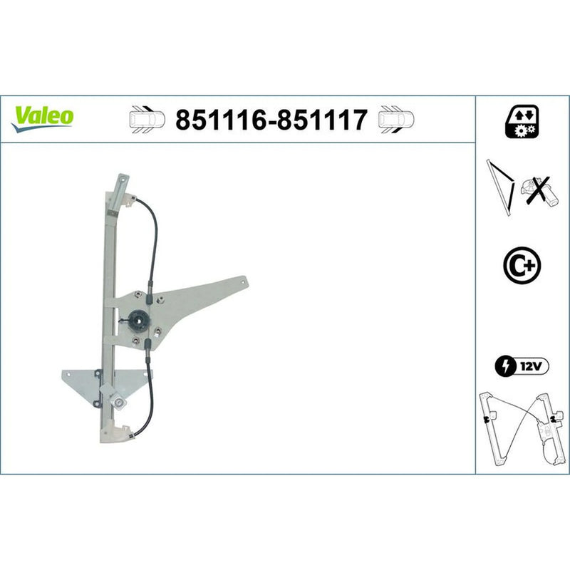 Valeo Electric Window Regulator Lifter Right Front 851117