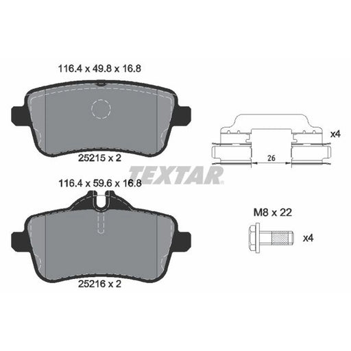 Textar Rear Brake Pad Set 2521509