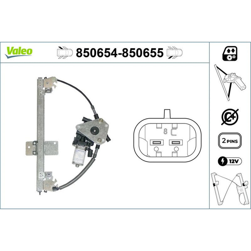 Valeo Electric Window Regulator Lifter Left Rear 850654