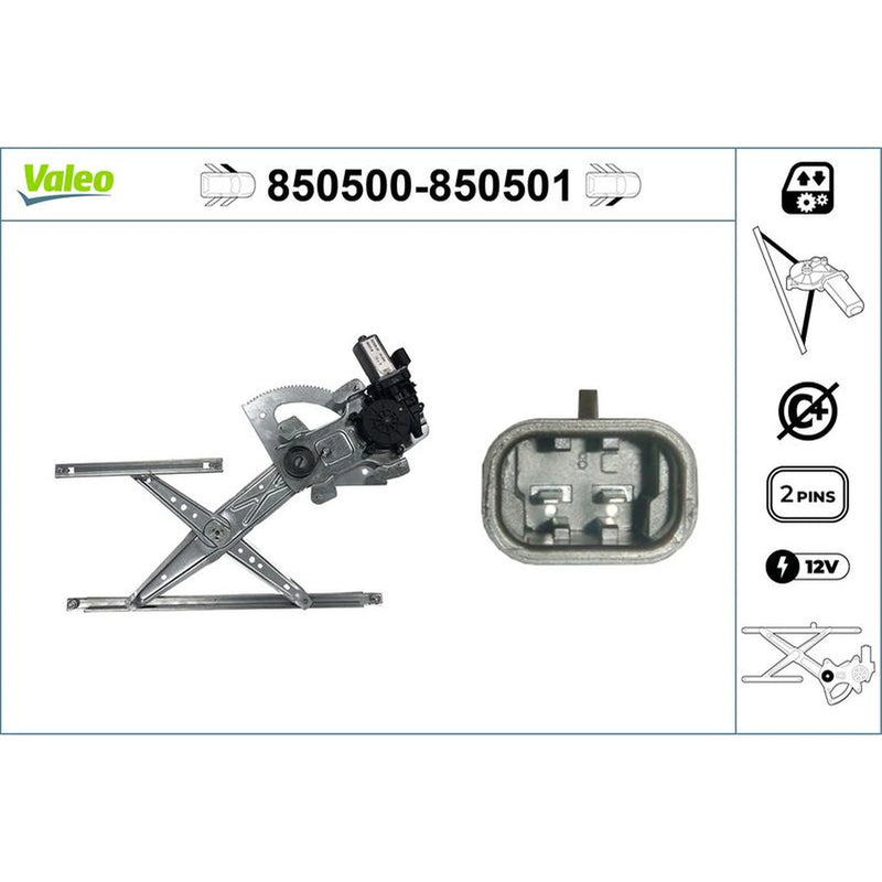 Valeo Electric Window Regulator Lifter Left Fr 850500