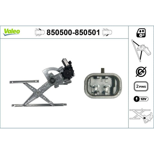 Valeo Electric Window Regulator Lifter Left Fr 850500