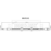 Borg & Beck Brake Hydraulic Hose Line Rear Right BBH9143