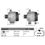 Denso Car Alternator 12V fits Audi A3 2003-2013 1.6 2.0