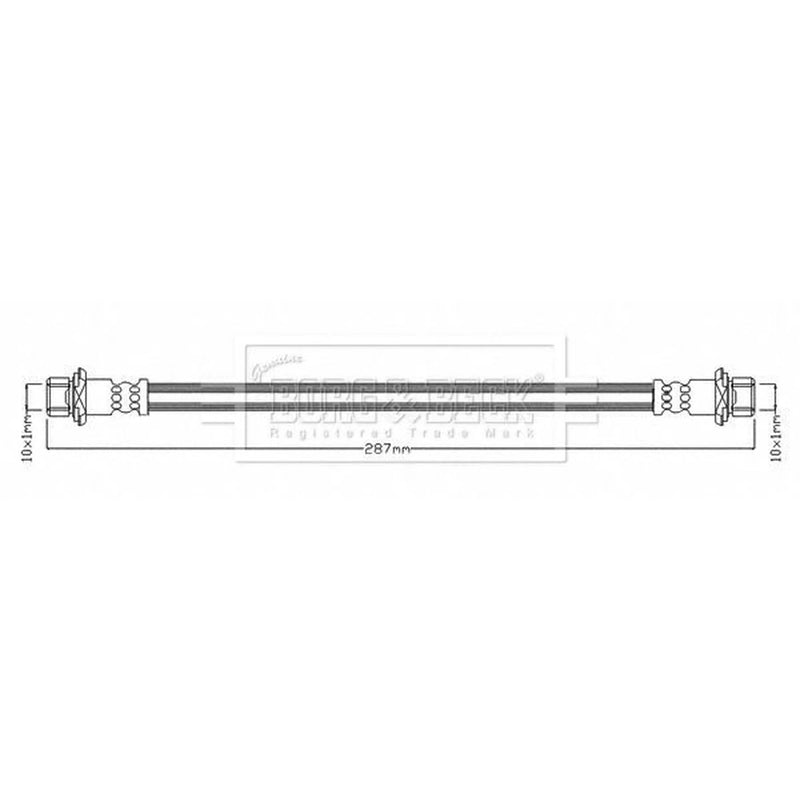 Borg & Beck Brake Hydraulic Hose Line Front Right BBH8677
