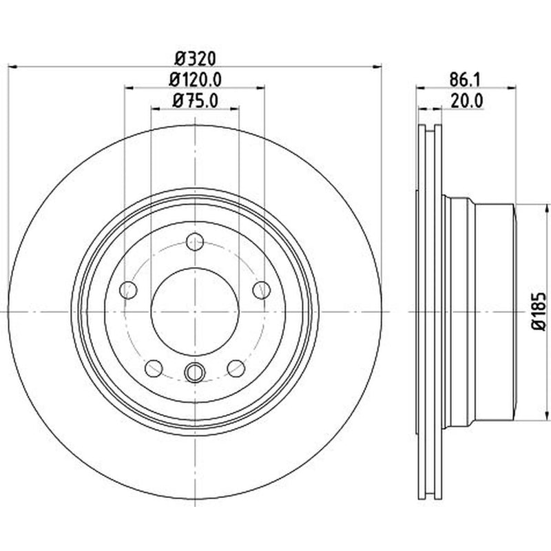 DON 2 x Vented Rear Brake Discs PCD21502