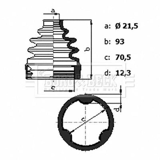 Borg & Beck Drive Shaft Bellow Kit transmission sided BCB6441