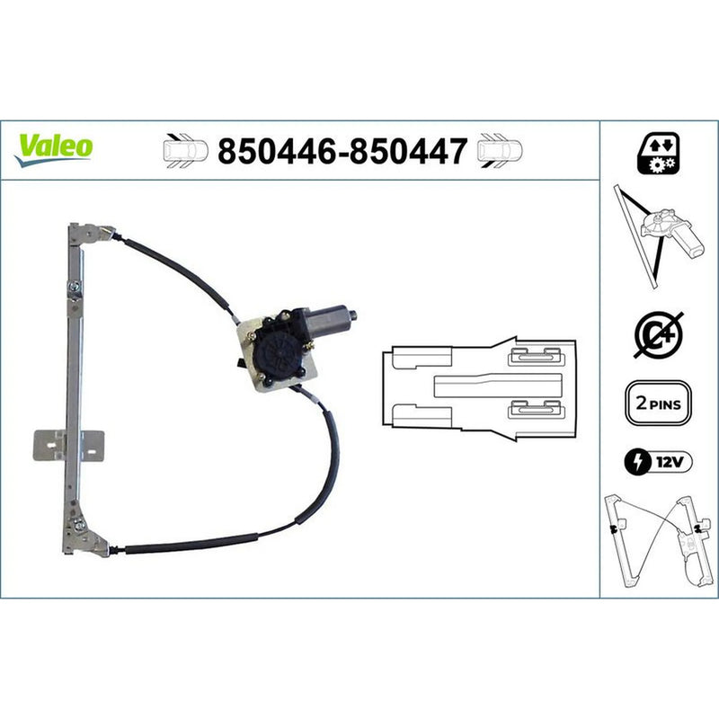 Valeo Electric Window Regulator Lifter Left Rear 850446