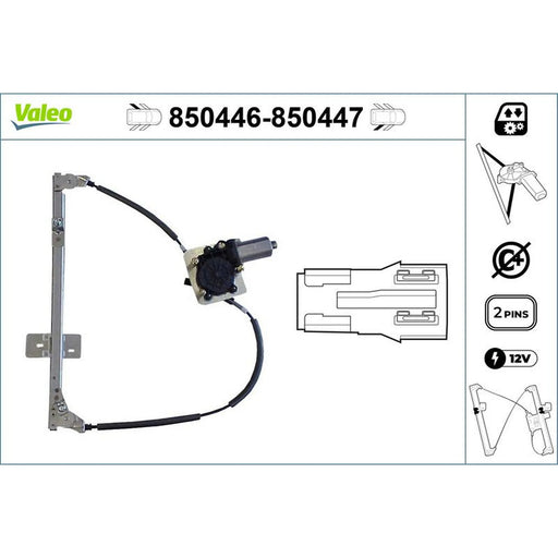 Valeo Electric Window Regulator Lifter Left Rear 850446