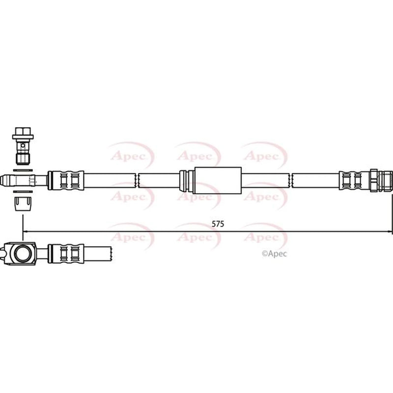 Apec Brake Hydraulic Hose Line Front HOS3757