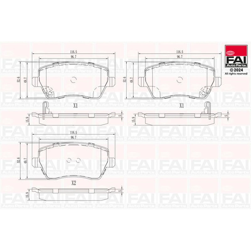 FAI Front Brake Pad Set BP150