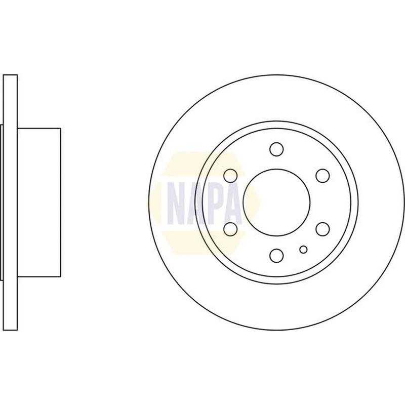 NAPA 2 x Solid Rear Brake Discs NBD5043-x2