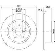 Mintex 2 x Solid Brake Discs MDC1713 OE 4243105040