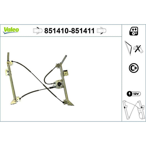Valeo Electric Window Regulator Lifter Le 851410