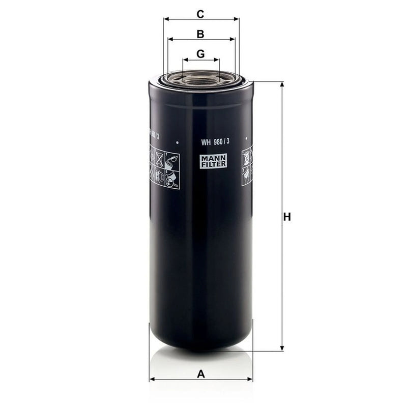 MANN-FILTER Engine Oil Filter WH 980/3