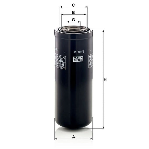 MANN-FILTER Engine Oil Filter WH 980/3