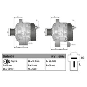 Denso Car Alternator 12V fits Daihatsu Move 1998-2002 1.0