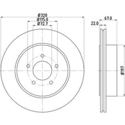 Mintex 2 x Rear Brake Discs MDC1929-x2