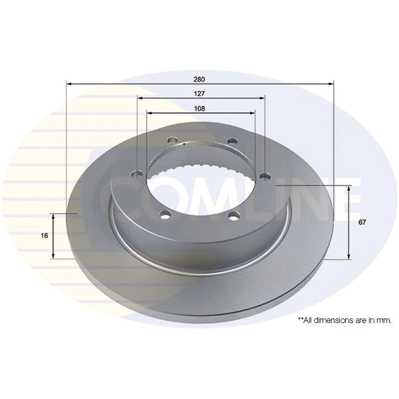 Comline 2 x Solid Rear Brake Discs ADC2937-x2