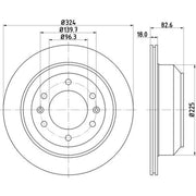 Mintex 2 x Vented Rear Brake Discs MDC2124-x2
