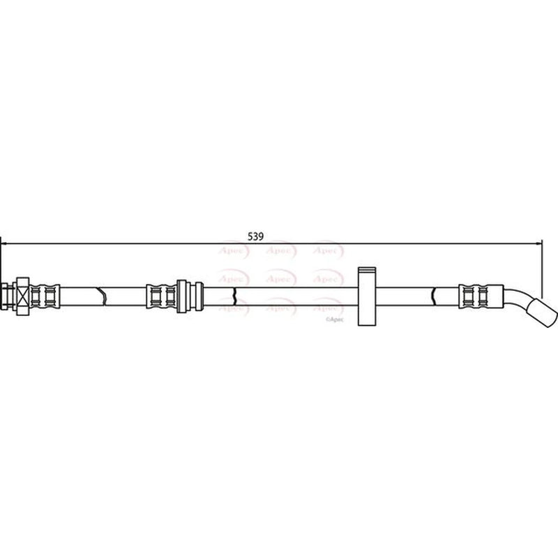 Apec Brake Hydraulic Hose Line Front Right HOS3345