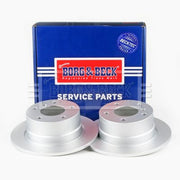 Borg & Beck 2 x Solid Rear Brake Discs BBD4185-x2