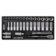 Sealey Tool Tray with Socket Set 35pc 3/8"Sq Drive TBT20 Sealey  - Town Parts