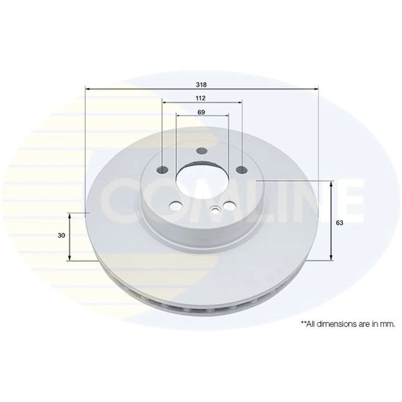 Comline 2 x Vented Front Brake Discs ADC5040V-x2